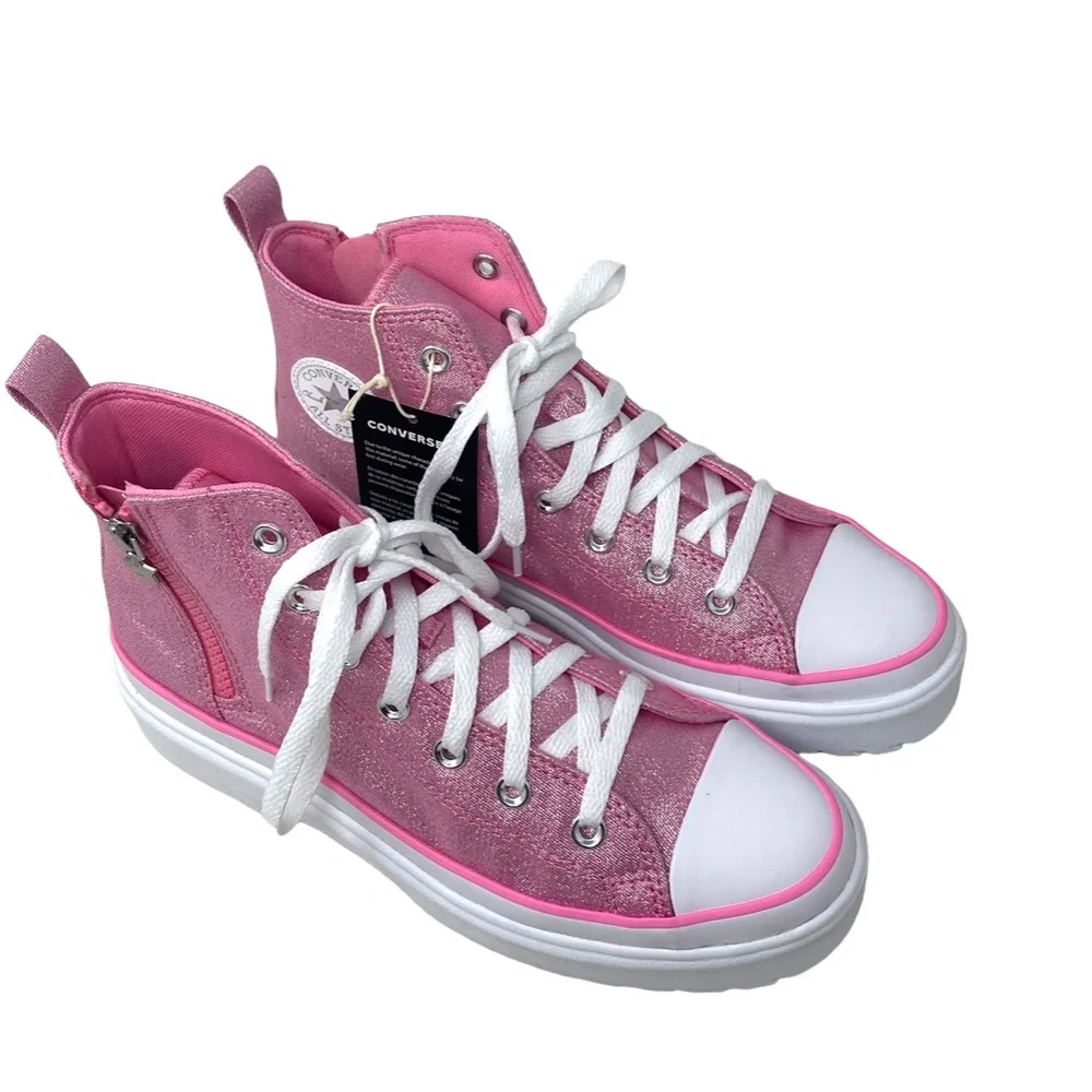 Converse Chuck Taylor Lugged Lift Pink Canvas Kids Women's High Sneaker A05230C